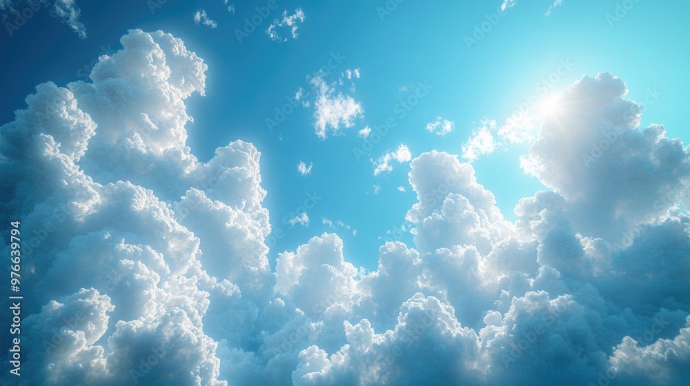 Captivating Light Blue Sky with Small Fluffy Clouds Ideal for Nature-themed Projects Captivating Light Blue Sky with Small Fluffy Clouds Ideal for Nature-themed Projects