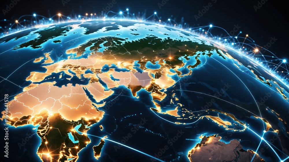 communication concept with globe and world map communication concept with globe and world map