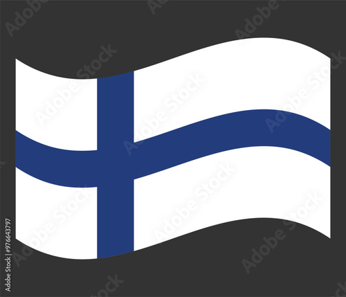 National waving flag of Finland. Vector