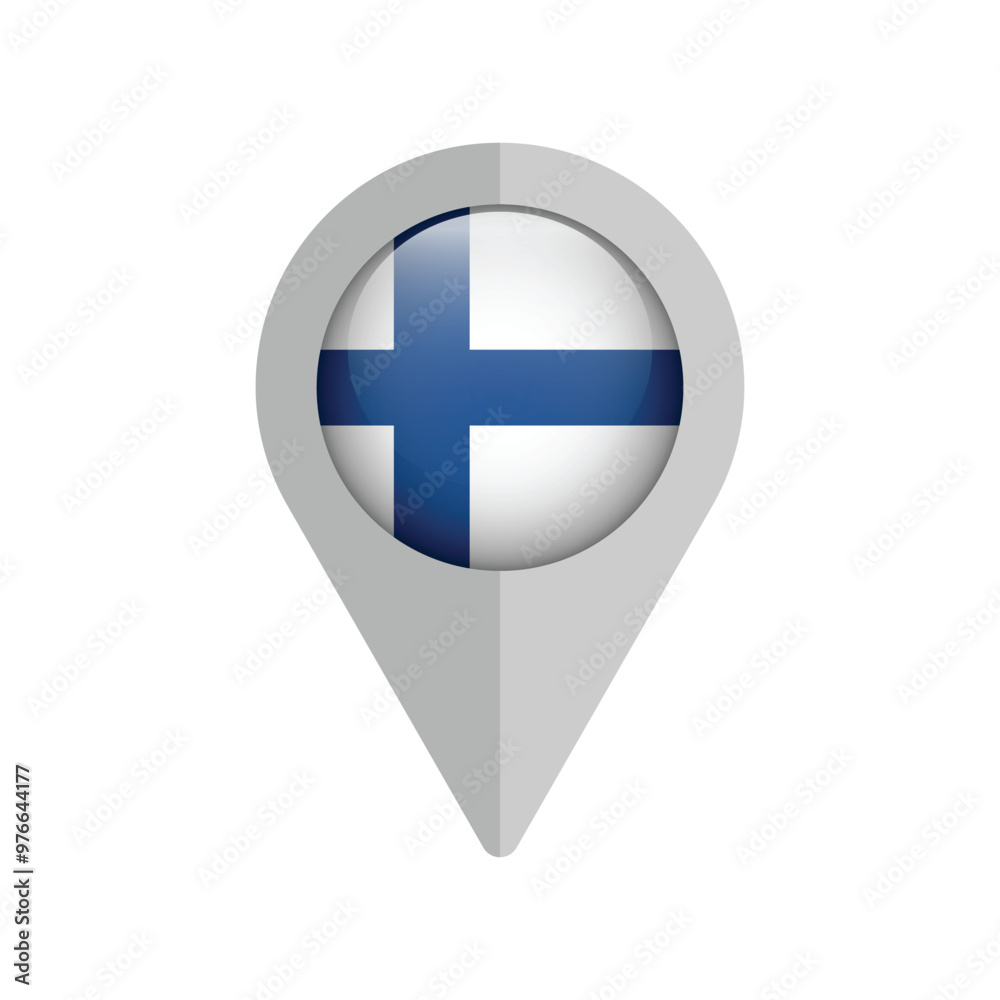 Pin location icon Finland isolated on white. Vector Pin location icon Finland isolated on white. Vector
