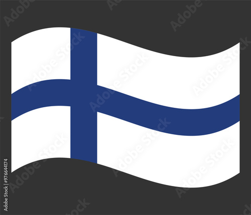 National waving flag of Finland. Vector