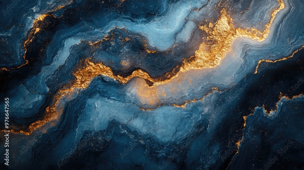 Naklejka premium Stunning Textured Blue and Gold Marble Background Ideal for Elegant Design Projects