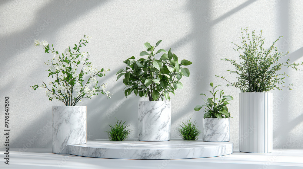 Marble Pots & Plants. Marble Pots & Plants.