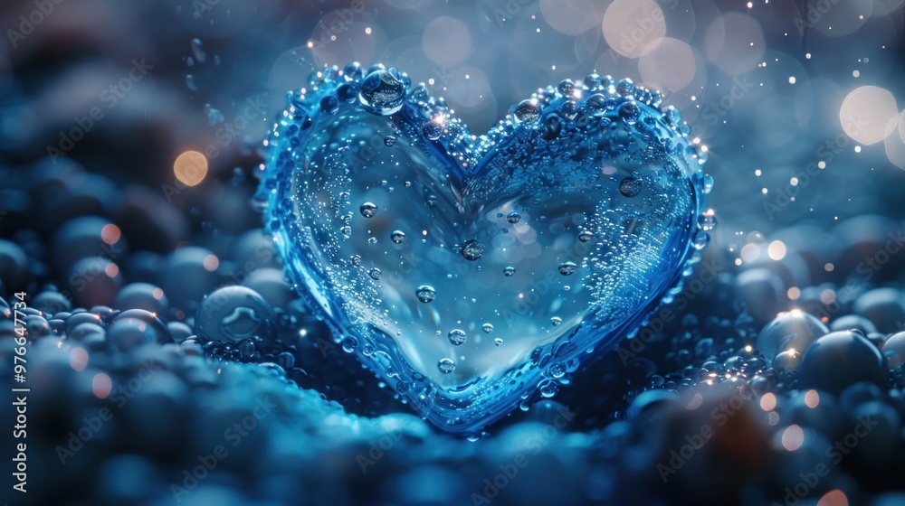 Blue and White Heart