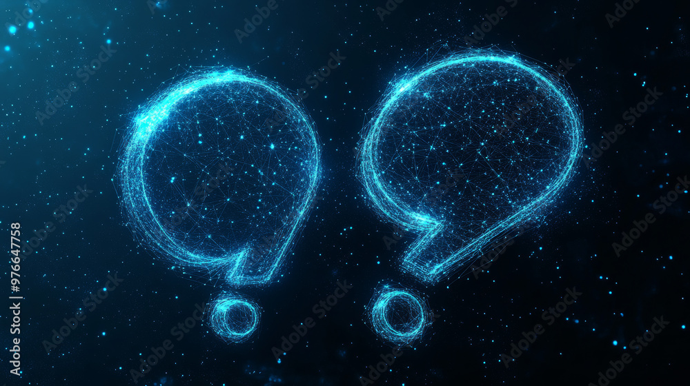 Question Color Dialogue Two dialogue bubbles, each featuring a question mark and an answer ...