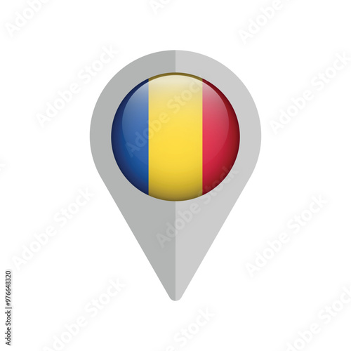 Free Download Romania navigation pin location icon isolated on white. Vector illustration - GFXLoad