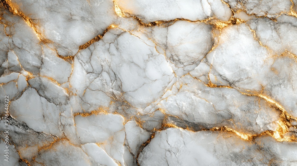 Fototapeta premium Elegant White Marble Texture with Subtle Gold Veins Ideal for Luxury Interior Design and Architecture Projects