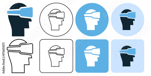 virtual reality headset VR, gadgets devices pictogram sign icon symbol ui and ux design, glyphs and stroke line	