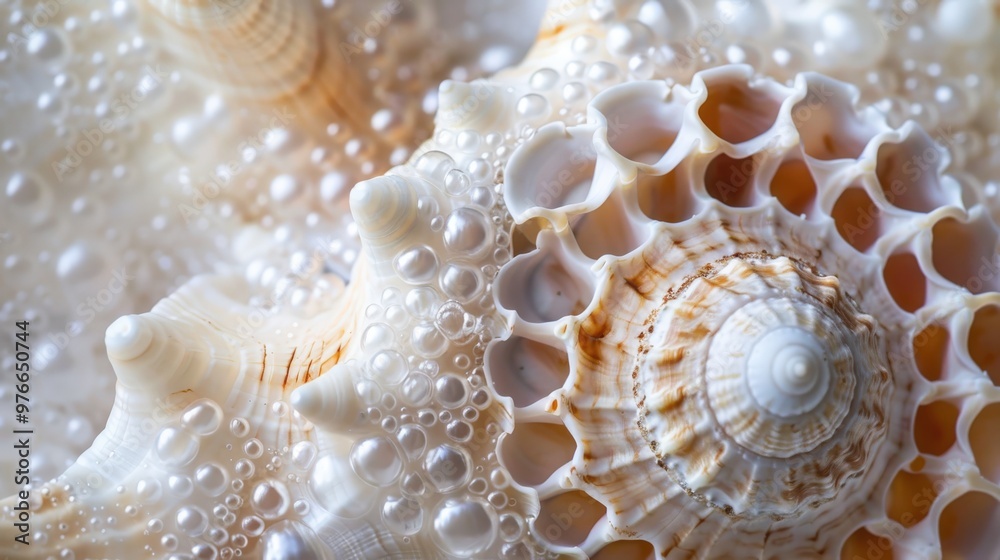 Seashell with Pearlescent Bubbles Seashell with Pearlescent Bubbles