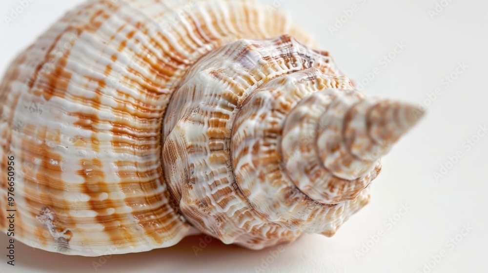 Close-up of a Seashell with Brown and White Stripes Close-up of a Seashell with Brown and White Stripes