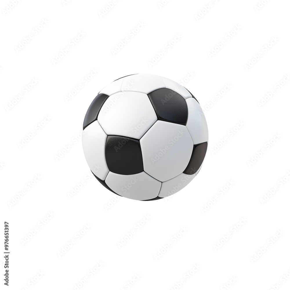 Naklejka premium Classic black and white soccer ball on a dark background