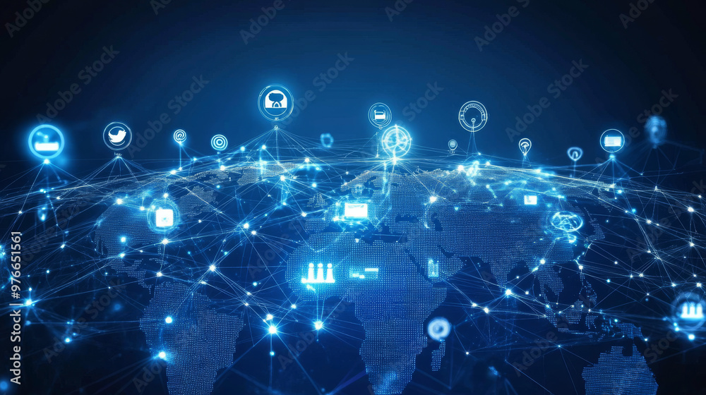 Global network structure and data connection concept, illustrating social network communication within global computer networks. Covers internet technology, business, and science. Vector illustration. Global network structure and data connection concept, illustrating social network communication within global computer networks. Covers internet technology, business, and science. Vector illustration.