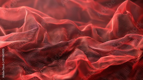 Elegant rich red fabric cloth texture for backgrounds and design. AI generative photo