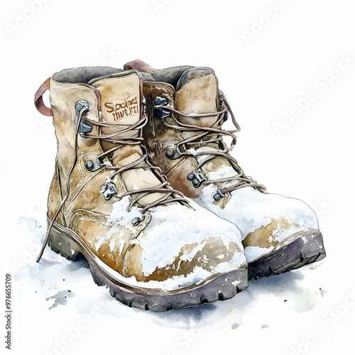 winter boot isolated on white background photo