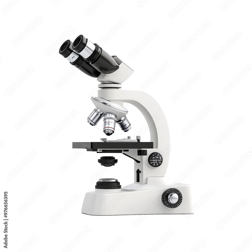 Close up of a laboratory microscope on a black background Close up of a laboratory microscope on a black background