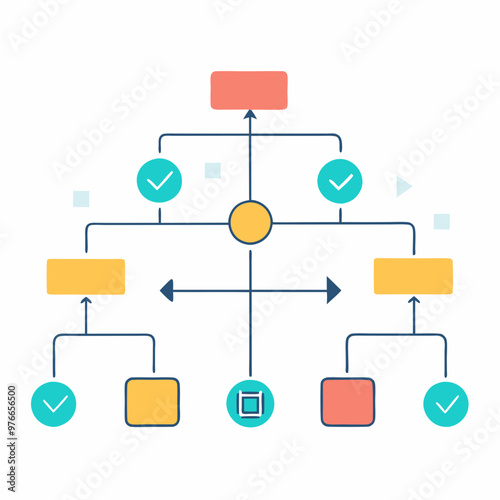 data visualization and infographics vectors, illustration of a diagram, minimalist workflow flowchart vector