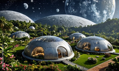 Futuristic Space Dome Habitats photo