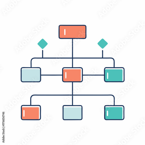 data visualization and infographics vectors, illustration of a diagram, minimalist workflow flowchart vector