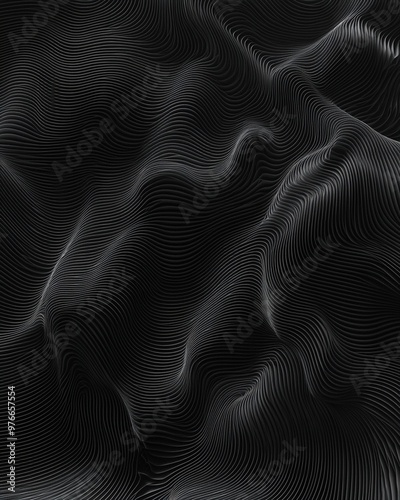 Wallpaper Mural Abstract background with wavy lines in black and white creating a textured surface. Torontodigital.ca