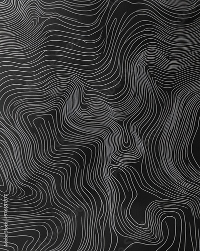 Abstract black and white background with flowing lines. Lines texture