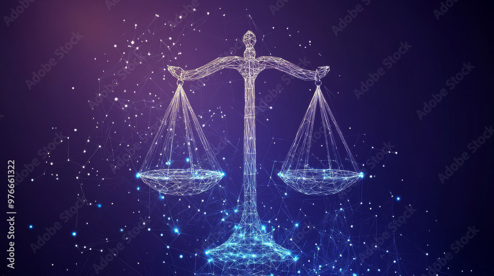 Low poly wireframe poster template featuring the Libra sign. Low poly wireframe poster template featuring the Libra sign.