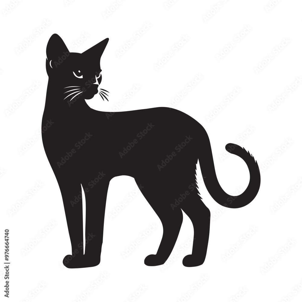 Abyssinian cat silhouette Clipart - Abyssinian logo Design - Cat Vector illustration in black and white
Abyssinian cat silhouette Clipart - Abyssinian logo Design - Cat Vector illustration in black and white