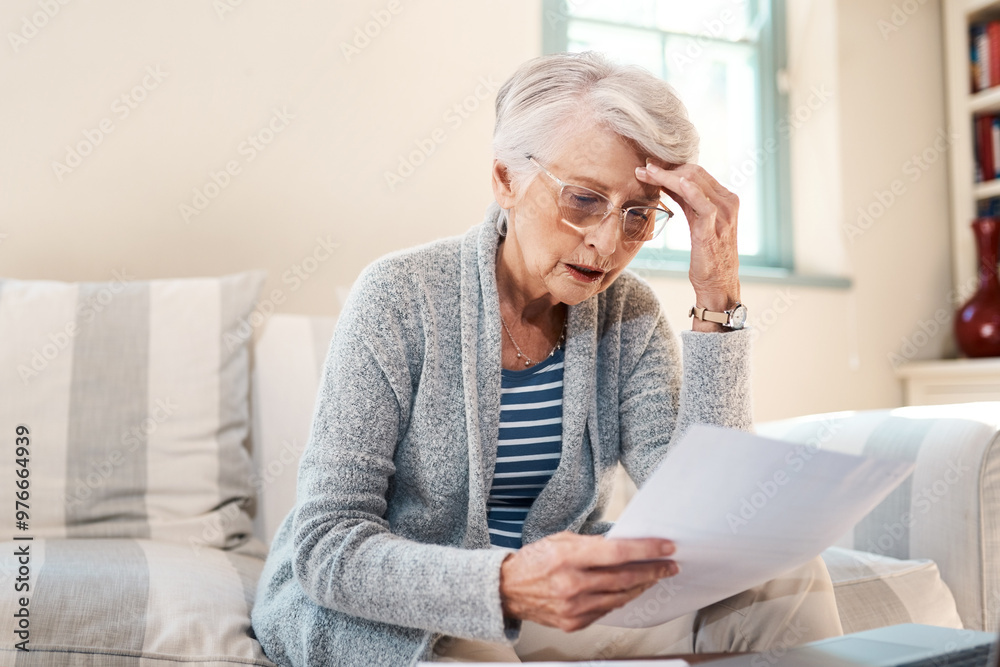 Senior woman, stress and paper for finance in home, laptop and online mistake for payment. Female person, asset management and website to review mortgage interest, frustrated and insurance form fail Senior woman, stress and paper for finance in home, laptop and online mistake for payment. Female person, asset management and website to review mortgage interest, frustrated and insurance form fail