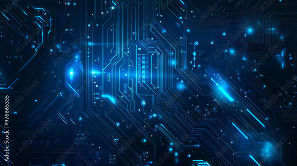 Contemporary circuit board texture for background design, focusing on quantum computing and extensive data processing. Includes a sleek blue circuit board with a minimalist vector motherboard. Contemporary circuit board texture for background design, focusing on quantum computing and extensive data processing. Includes a sleek blue circuit board with a minimalist vector motherboard.
