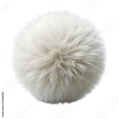 White fluffy ball isolated on transparent background