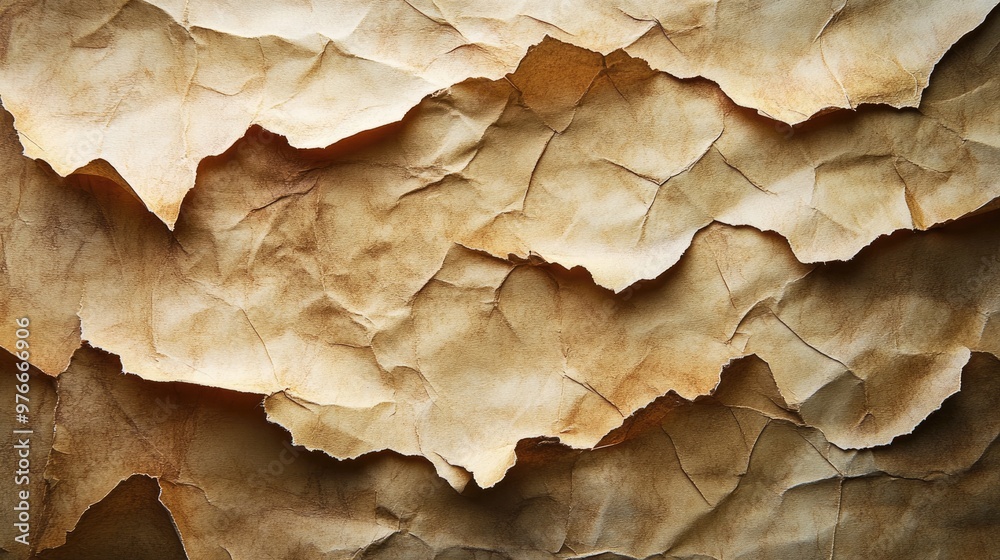 Background of torn and crumpled brown paper showing texture Background of torn and crumpled brown paper showing texture