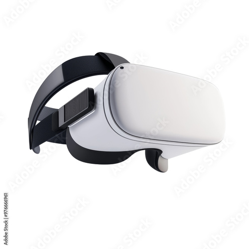 Modern virtual reality headset on black background
