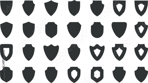 Shield icons collection. Protect shield vector