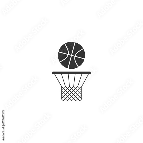 Basketball ball icon isolated on transparent background