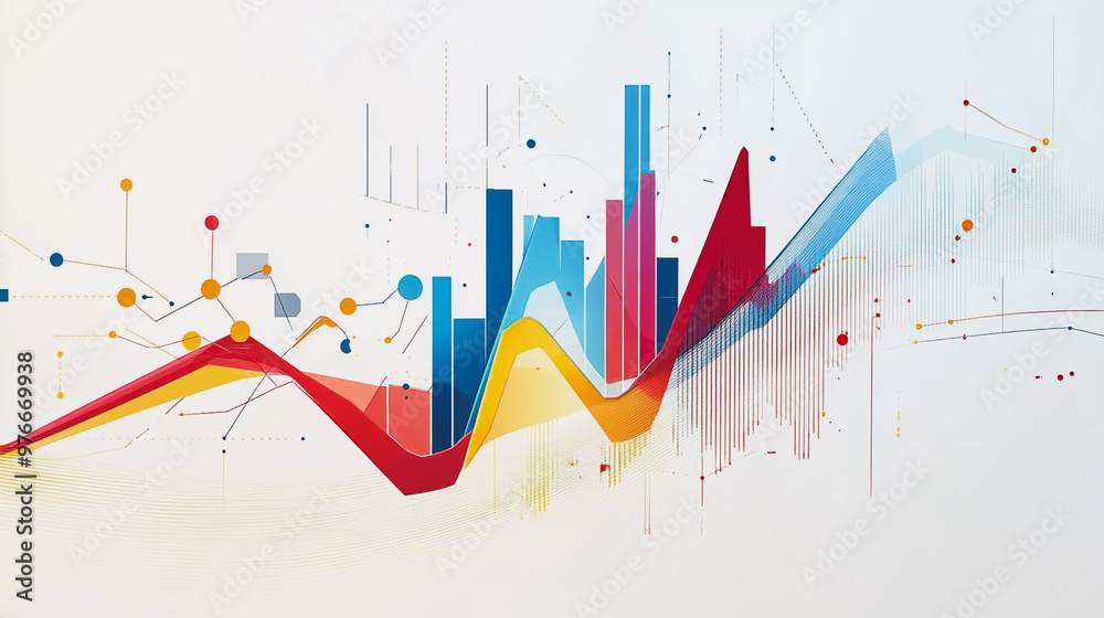 Abstract white background with Colorful charts and graphs with statistics to innovative analyze business potential and forecast future development of companies growth. Abstract white background with Colorful charts and graphs with statistics to innovative analyze business potential and forecast future development of companies growth.