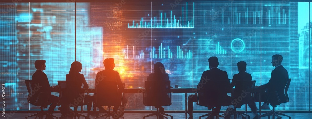 Business Meeting with Data Visualization Business Meeting with Data Visualization