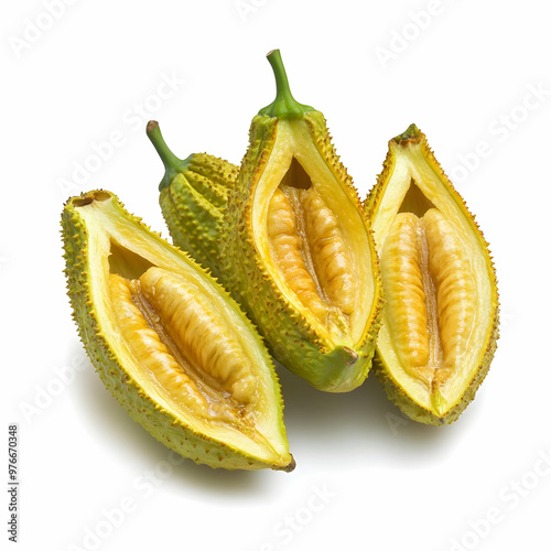 Bisbul fruit or Diospyros blancoi A. DC isolated white photo