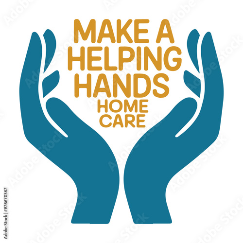 Helping hands home care vector art icon, colorful logo design.
