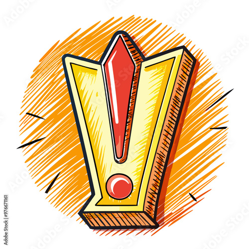 Sketch hand drawing of a exclamation mark symbol vector