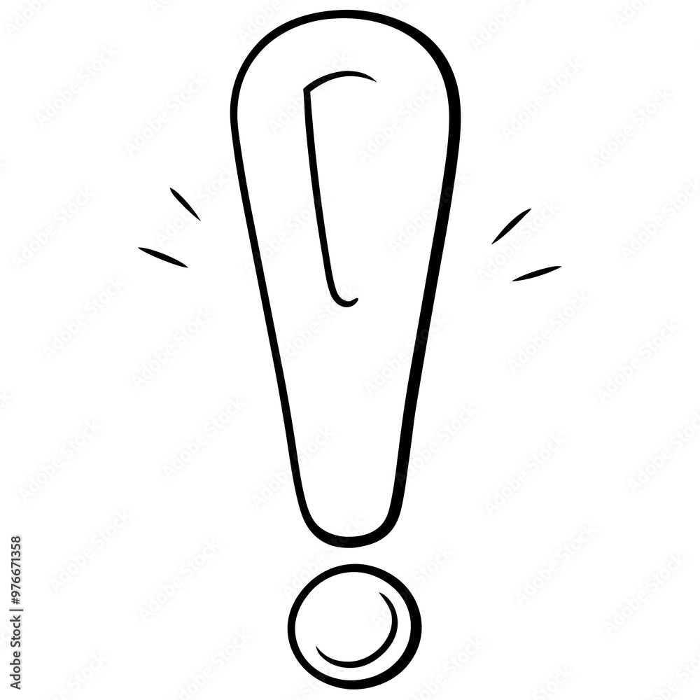 Sketch hand drawing of a exclamation mark symbol vector Sketch hand drawing of a exclamation mark symbol vector