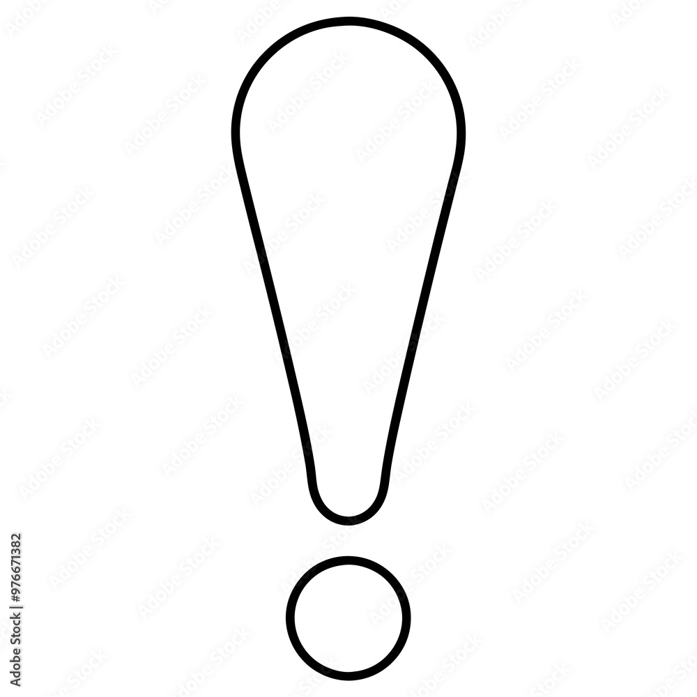 Sketch hand drawing of a exclamation mark symbol vector