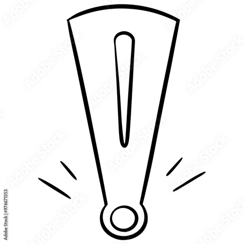 Sketch hand drawing of a exclamation mark symbol vector