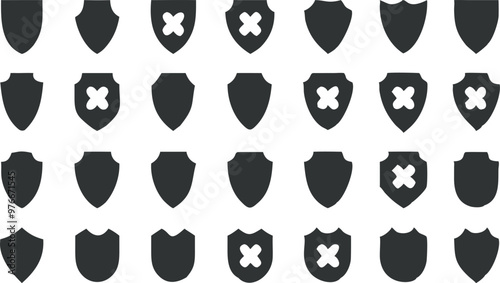 Shield icons collection. Protect shield vector