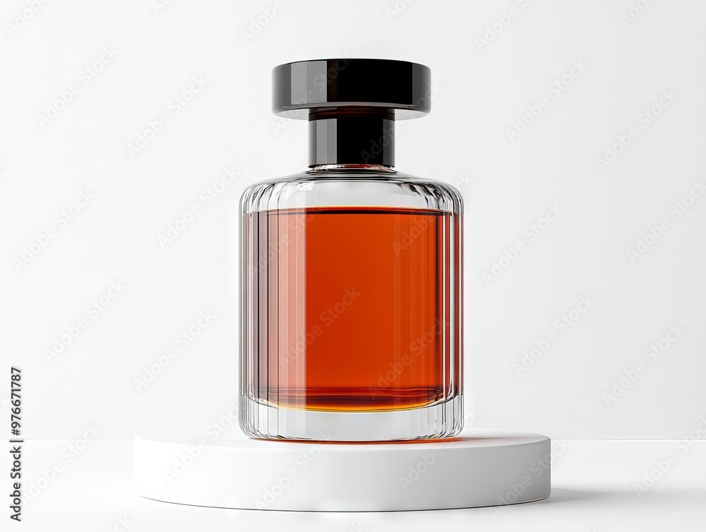 custom made wallpaper toronto digitalElegant glass perfume bottle with rich amber liquid, perfect for product display or advertising in beauty and fragrance industries.