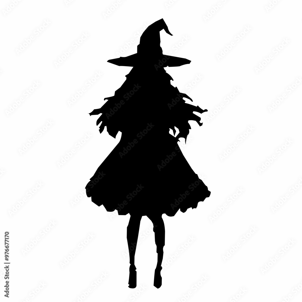 silhouette of a witch