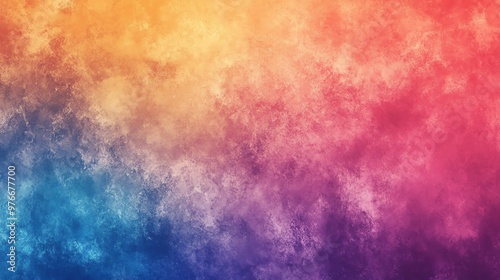 A colorful digital abstract background with a gradient of yellow, orange, red, blue, and purple.