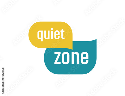 Yellow quiet zone sign. vector icon	