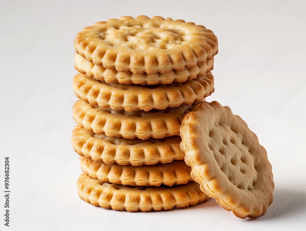 Biscuits crackers isolated on background