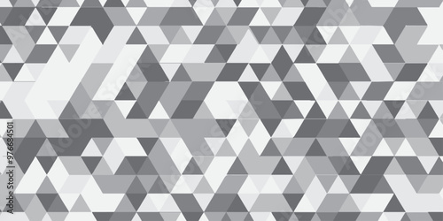Polygonal Mosaic Background. grey and white abstract mosaic seamless pattern. Vector crack background. Endless texture. Gray Geometric Retro tiles pattern Fabric vintage print, vector illustration.	