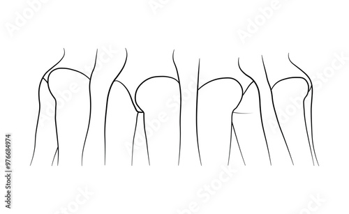 woman ass butt black and white hand drawing