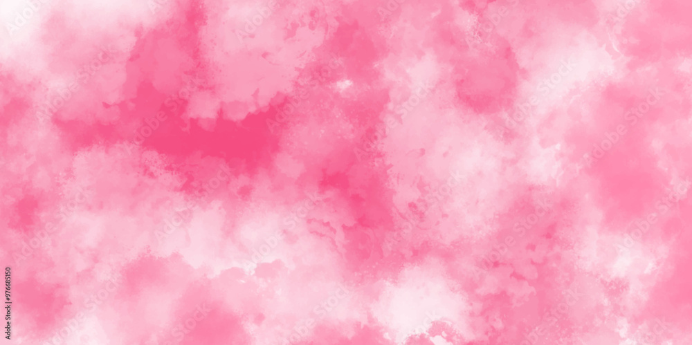 Obraz premium Abstract pink watercolor background. aquarelle paint paper textured canvas of pink soft color stains and splashes.Abstract fantasy smooth hand drawn digital art watercolor background with cloud smoke.